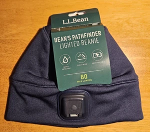 L.L. BEAN Pathfinder Lighted Beanie Warm Navy Fleece with Hands Free Lighting - Picture 1 of 6