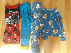 Boys Star Wars Pajamas Lot Size 4-5, size 6 Darth Vader, storm trooper, BB8, DIO