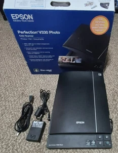 Epson Perfection V330 Photo Scanner Power & USB Cables + Slide/Negative Adapter - Picture 1 of 11