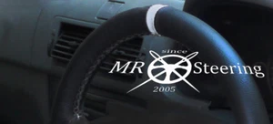 PARA CITROEN C8 2002-2010 CUBIERTA VOLANTE CUERO NEGRO REAL CON CORREA GRIS - Imagen 1 de 5