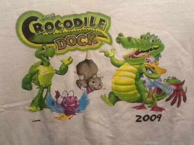 Camiseta Crocodile Dock 2009 Blanca Pantano Stomp Música Juvenil Mujer 100% Algodón Foto 1 de 2