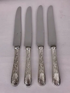 4 S Kirk & Son Sterling Handle Old Maryland Engraved Lunch Knife Monogram "D"  - Picture 1 of 8