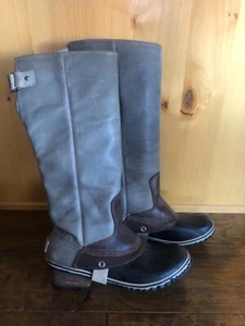 SOREL SLIMPACK TALL 8 EQUESTRIAN Riding Rain Shale Waterproof RARE Excellent - Picture 1 of 11