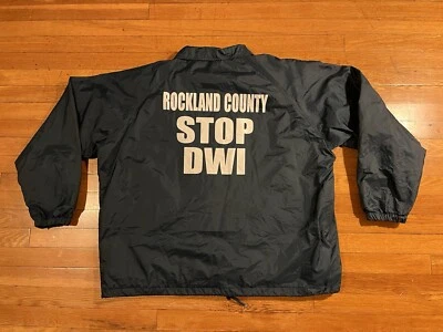 VINTAGE Rockland County Stop DWI Jacket Men’s 2XL Black 80s - Image 1 of 4