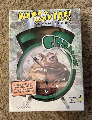 New Wacky Wakers Bull Frog Alarm Clock Croaks New Old Stock Wacky Animal Clock - Image 1 of 4