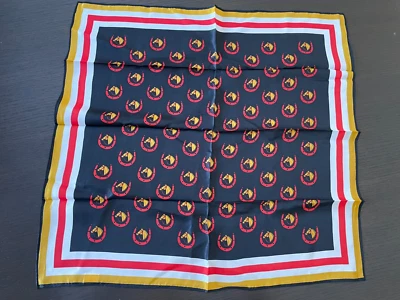 Bufanda vintage de seda/rayón caballo y caballo zapato multicolor hecho en Japón 22X22 Foto 1 de 4