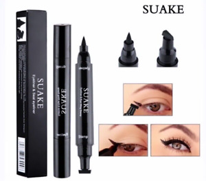 2 in 1  Stamp Liquid Eyeliner Pen Waterproof Fast Dry Black Eye Liner Pencil