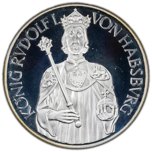 Austria 1991 100 Schilling Silver Proof Coin KM #3001 - King Rudolf I Von Habsbu - Picture 1 of 2