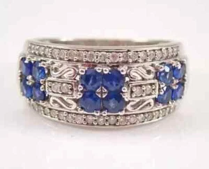 2CT Round Lab-Created Sapphire Eternity Engagement Band 14K White Gold Plated - Picture 1 of 8