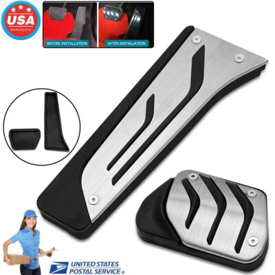 Cubierta de pedales de freno de acelerador de gas para BMW Serie 3 pastillas de acero inoxidable 2 piezas Foto 1 de 4