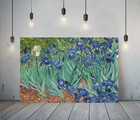 VAN GOGH IRISES -FRAMED CANVAS PAINTING WALL ART PICTURE PAPER PRINT- PURPLE