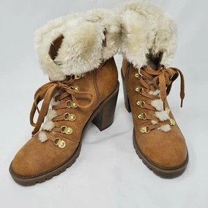 GBG Los Angeles Jursey Heeled Boots Women’s 7M Faux Fur 3.5 Inch Heel GUESS - Picture 1 of 8