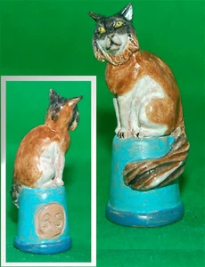 BLAS SERVIN Sculpted CAT THIMBLE - New from Paraguay MANY PHOTOS #24 - Picture 1 of 10
