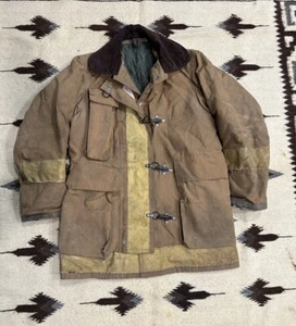 Vintage Globe Fireman Fire Fighting Jacket 70s 80s Clasp Deer Park Texas Houston - Picture 1 of 10