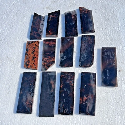 13 120 x 50mm NATURAL MULTI OBSIDIAN PREFORMS SLAB FOR KNAPPING KNIFE ARROWHEAD - Image 1 of 4