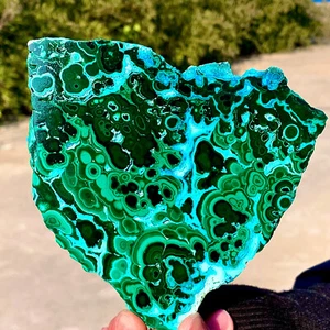 428g Natürlicher Chrysokoll/Malachit Transparent Cluster Roh Mineral Probe - Bild 1 von 17