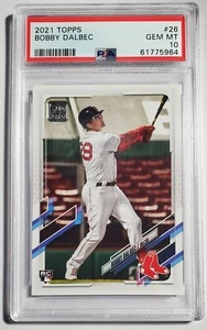 2021 Topps #26 Bobby Dalbec RC PSA 10 GEM MT-FREE USA SHIPPING - Picture 1 of 2