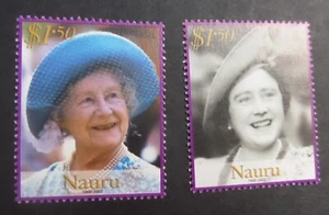 Nauru 2002 Queen Mother Commemoration SG546/7 MNH UM Unmounted mint - Imagen 1 de 1