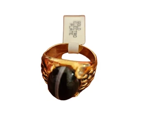 Vintage Mens Gold Electro Plated Ring Size 11 Made in USA Textured - Picture 1 of 8