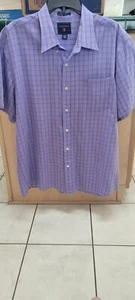 Saddlebred Hemd Herren pflegeleicht Button Down Kurzarm lila kariert X-Large - Bild 1 von 4