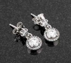 Pandora 925 Genuine Sparkly Elegance Drop Earrings - Picture 1 of 2