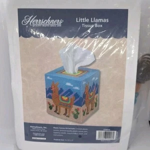 Herrschners Llamas Tissue Box Plastic Canvas Kit - Picture 1 of 4