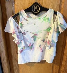 Zara White And Dyed Resort Top Wear Damen Off Shoulder Shirt Neu Handmade  - Bild 1 von 7