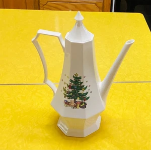 Vtg.-Retired-Christmas Nikko-Classic Collection-Tall Coffee/Chocolate Pot-12.5” - Picture 1 of 3