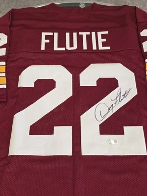 Doug Flutie Autographed/Signed Jersey Beckett Sticker Red Custom Jersey  - Image 1 of 4