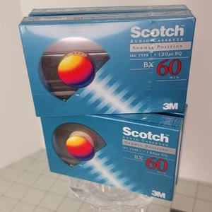 Neu versiegelt 4er-Pack Scotch Audiokassetten BX 60 Minuten Typ 1 normale Vorspannung - Bild 1 von 5