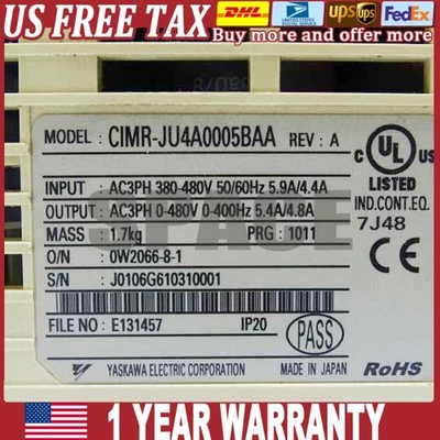 Brand Yaskawa CIMR-JU4A0005BAA CIMRJU4A0005BAA Inverter New Expedited Shipping - Image 1 of 2