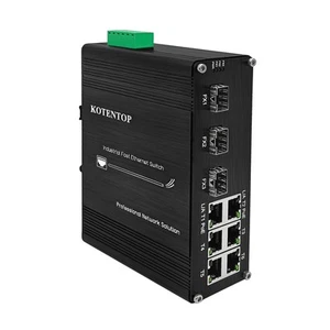 9-Port Unmanaged Industrial Ethernet Hardened Network Fiber Switch with 6 x 1... - Picture 1 of 7