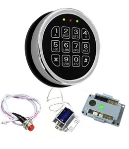 Gun Safe Electronic Lock Replacement Chrome Keypad Solenoid Safe Electronic Lock - Picture 1 of 5