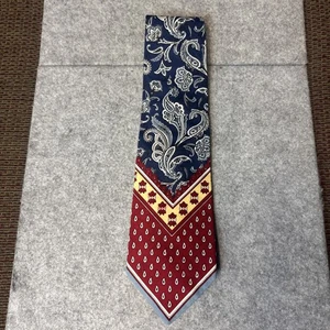 Liberty of London Krawatte 100% Baumwolle Made USA Blau Paisley Rot Gelb - Bild 1 von 4