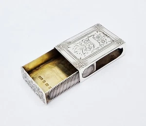 RARE VICTORIAN STERLING SILVER MATCHBOX VESTA CASE Birmingham 1882 - Picture 1 of 8