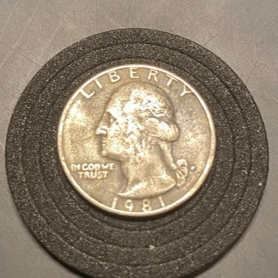 1981-P~Washington 3 ERROR Quarter ~ Black Beauty ~ Filled MM - in COD we trust - Image 1 of 3