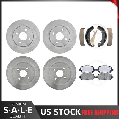 For 2009-2010 Pontiac G5 Front Ceramic Pads & Brake Rotors + Brake Drums & Shoes - Image 1 of 4