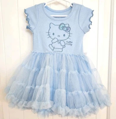Hello Kitty Tutu Dress Size 2T Blue Frilly And Embroidered New With Tags  - Image 1 of 4