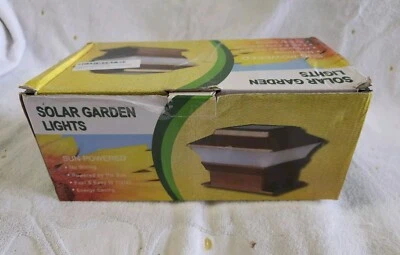 (2) Solar LED Copper Outdoor Deck Fence Pathway Post Lights  4 x 4 (New) - Image 1 of 4