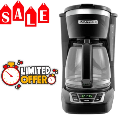 BLACK+DECKER 12-Cup Digital Coffee Maker, Programmable Washable Basket Filter - Image 1 of 4