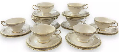 60's Castleton CROWN WREATH 3 Piece Dessert Trio for 8 -Cup, Saucer, Bread HTF - Image 1 of 4