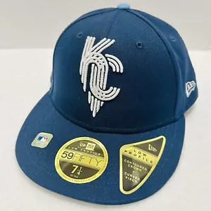 New Era Kansas City Royals City Connect Low Profile Fitted Hat Cap Blue 7 1/4 - Picture 1 of 5