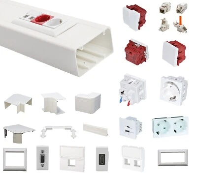 KOMIB - Brüstungskanal  Elektro Fensterbank Kanal 120x60 mm + Zubehör - Reinweiß - Bild 1 von 4