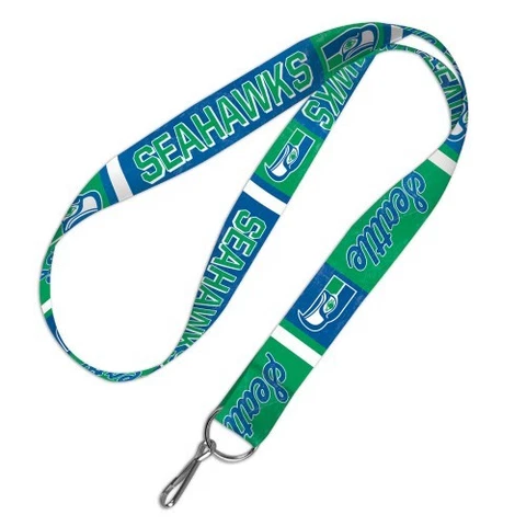 SEATTLE SEAHAWKS CLASSIC LOGO LANYARD KEY CHAIN 1" WIDE 20" LONG NFL LICENSED Cover