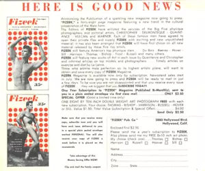 Fizeek Mail-Order Brochure Jan 1957, Vintage Male Beefcake Brochure, Very Rare - Imagen 1 de 5