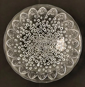 Lalique Glass Centerpiece Bowl, Roskoff, Fish, Crystal, Art Deco, C. 1970 - Picture 1 of 6