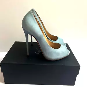 Giuseppe Zanotti Damen Pumps High Heels Blau Wildleder Größe 38 Made In Italy - Bild 1 von 22