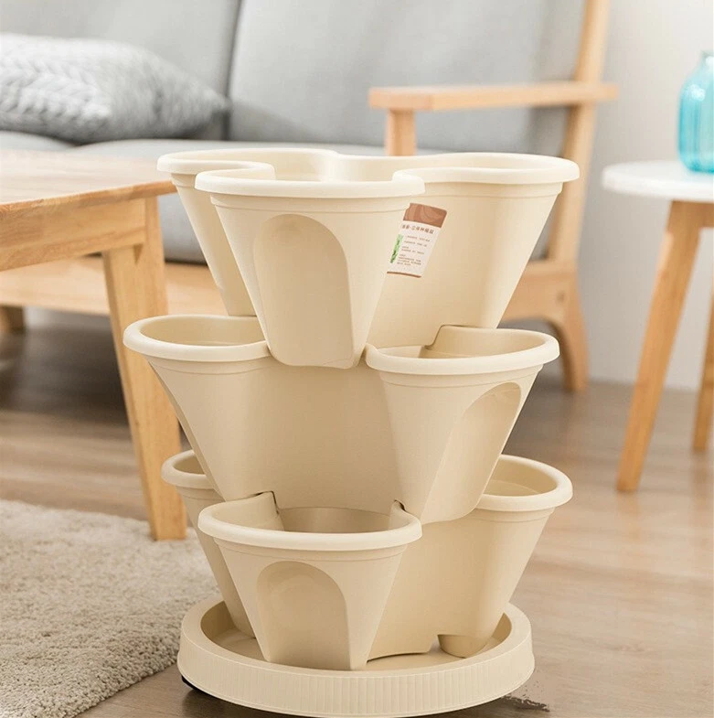 5 camadas de morango e baunilha para plantador de jardim empilhável bandeja de envio - Imagem 1 de 4