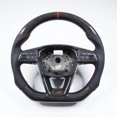 Volante de fibra de carbono personalizado para Seat Leon Cupra mk3 Ateca Alhambra Foto 1 de 4