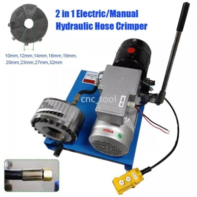 2 in 1 Electric/Manual Hydraulic Hose Crimping Machine Hose Pipe Crimper+ 8 Dies - Image 1 of 4